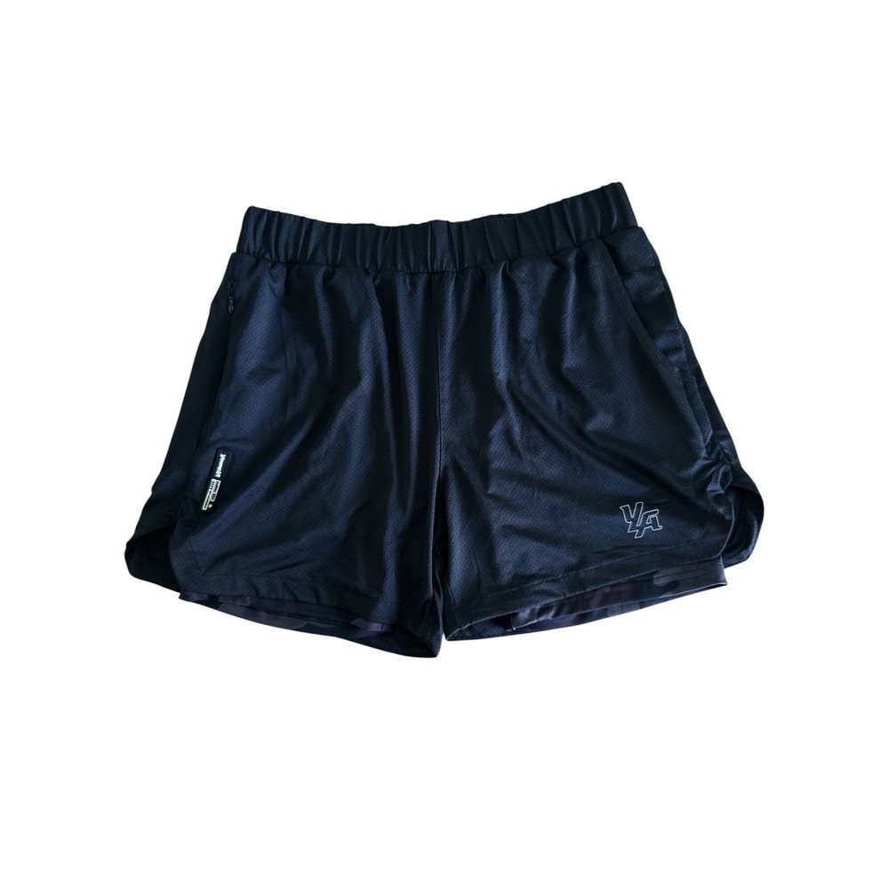 Youngla NWT Lined Compression Shorts Large Black/Camo Gym Activewear Performance